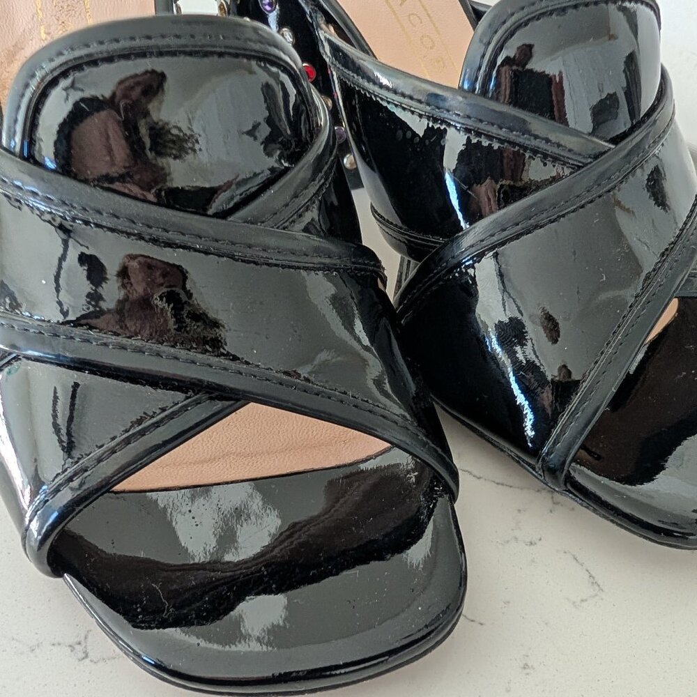 Marc Jacobs Aurora Black Leather Sandals 36 6 with Dustbag $395 - Picture 2 of 5